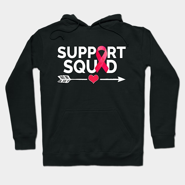 Breast Cancer Support Squad - Breast Cancer Ribbon Hoodie by CoolandCreative